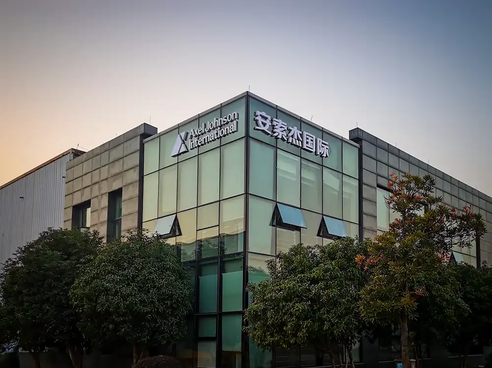 Photo of AxInter China's office in Ningbo during sunset